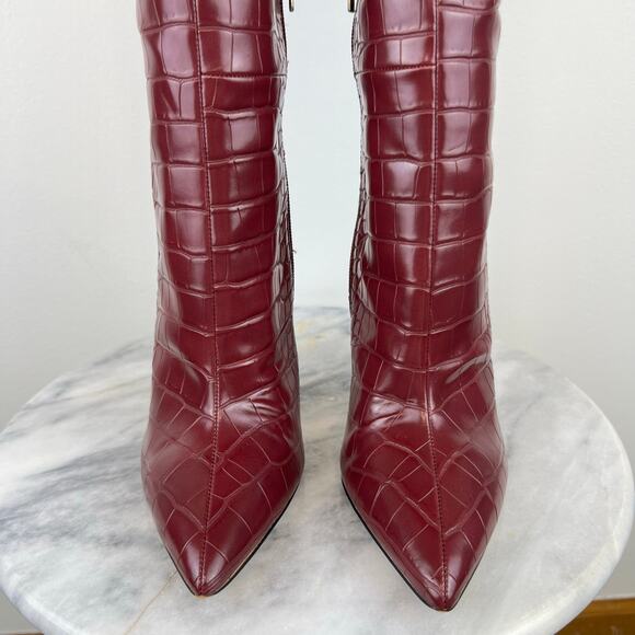 Jlo Jennifer Lopez Dark Red Adalynn Tall Stiletto Boots (Sz 9) - Picture 7 of 12